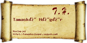 Tamaskó Hágár névjegykártya